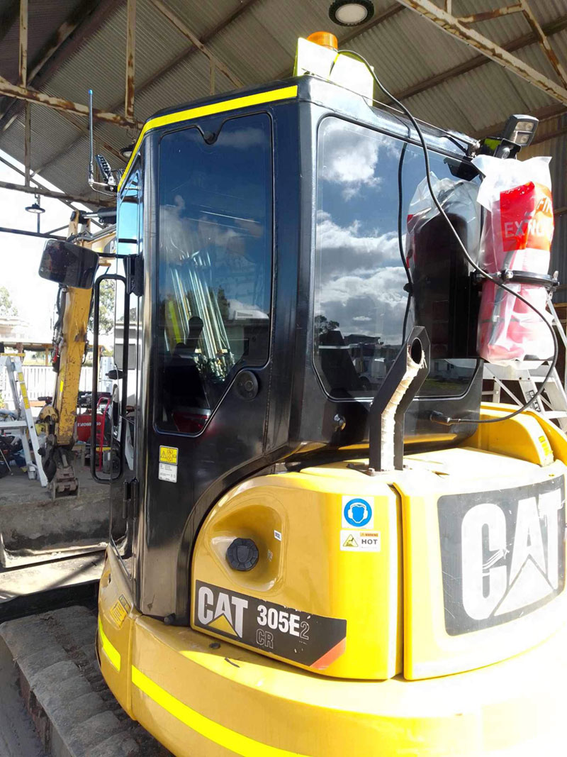 CAT Excavator Window Tinting