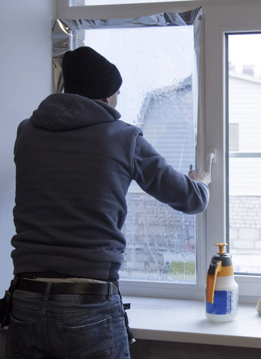 Installing window insulation film